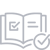A book with two checkmarks icon