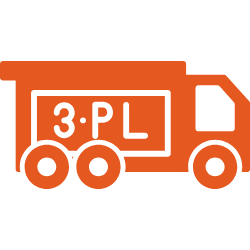 A truck that says 3PL icon
