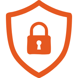 A shield with a lock icon